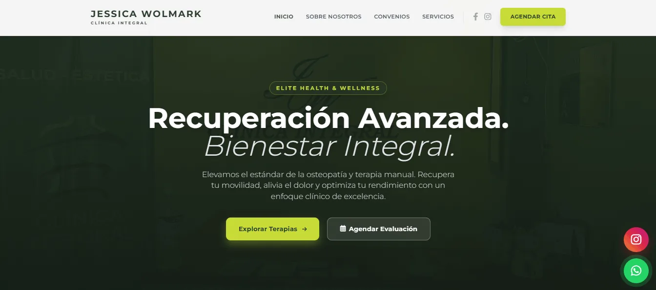 Web de Clínica Integral diseñada por Kódice Web