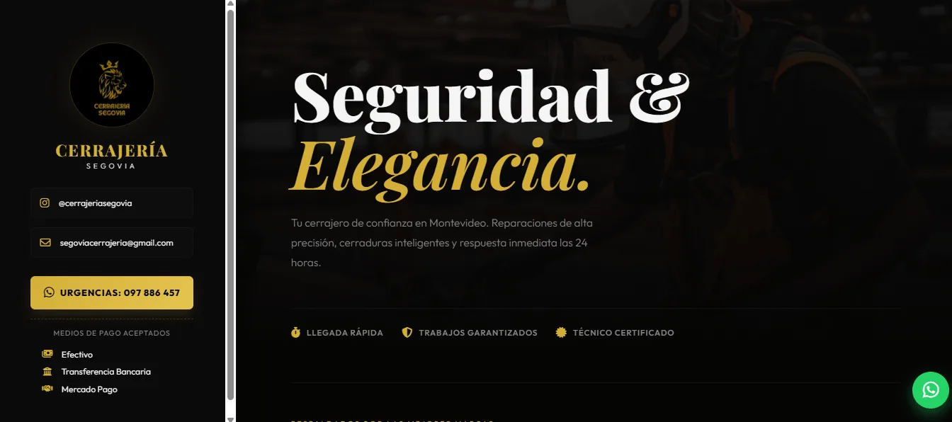 Web de Cerrajería Segovia diseñada por Kódice Web
